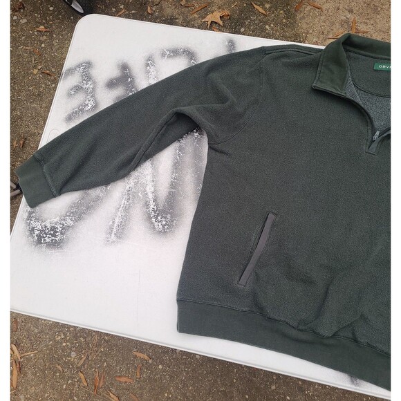 Orvis Quarter Zip Shirt Olive Green - Picture 2 of 11